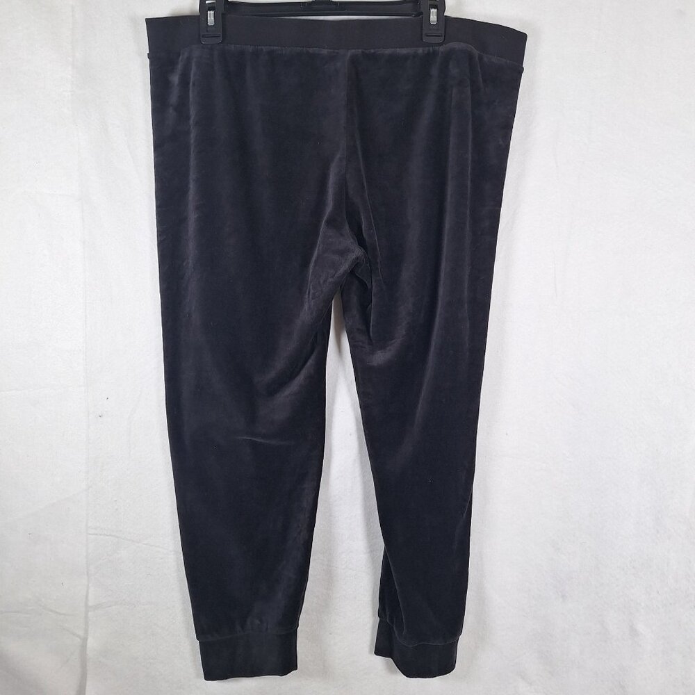 Vintage Juicy Courture Black Drawstring Velvet Sweatpants size XL - Picture 2 of 6